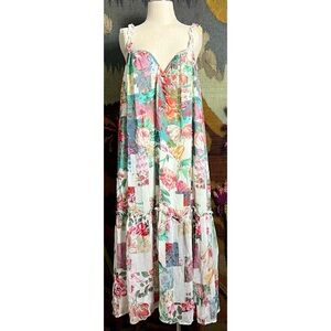 Anthropologie Chiffon Shift Midi Dress M